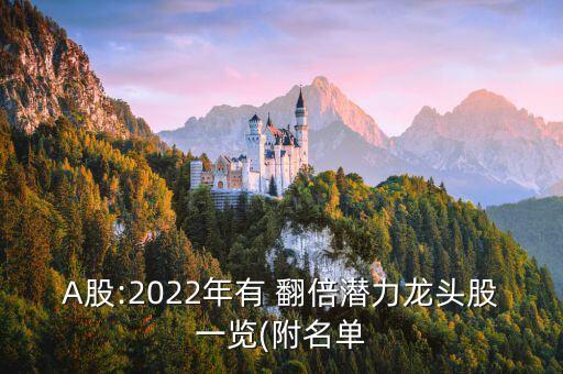 A股:2022年有 翻倍潛力龍頭股一覽(附名單