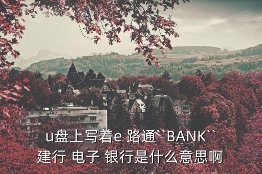 u盤上寫著e 路通``BANK``建行 電子 銀行是什么意思啊