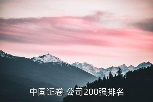 中國證卷 公司200強(qiáng)排名