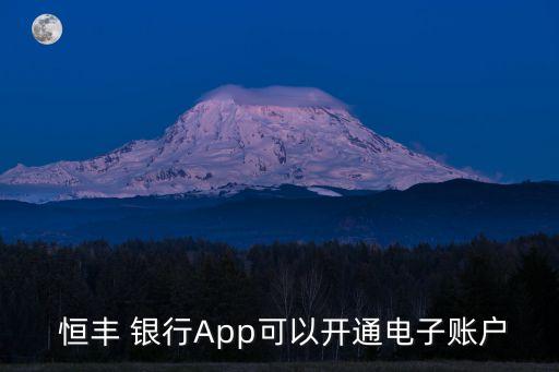  恒豐 銀行App可以開通電子賬戶