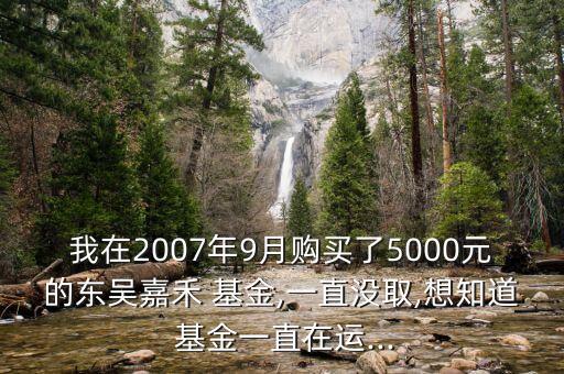 我在2007年9月購(gòu)買了5000元的東吳嘉禾 基金,一直沒(méi)取,想知道 基金一直在運(yùn)...