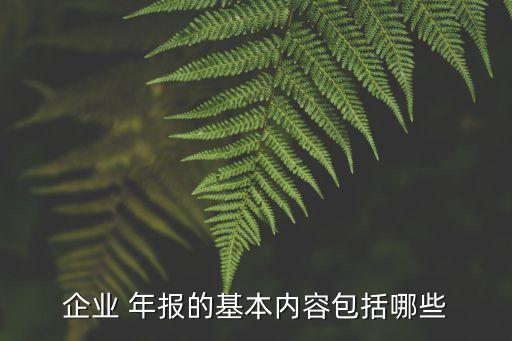 企業(yè) 年報的基本內容包括哪些