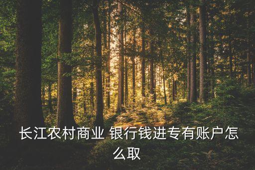  長江農村商業(yè) 銀行錢進專有賬戶怎么取