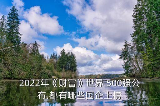 2022年《財富》世界 500強公布,都有哪些國企上榜