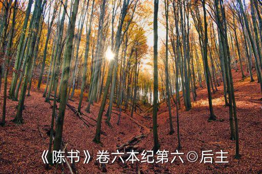 《陳書》卷六本紀第六◎后主