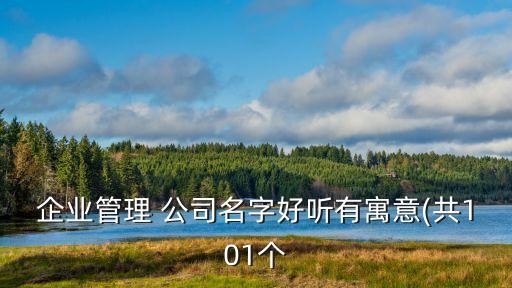 企業(yè)管理 公司名字好聽(tīng)有寓意(共101個(gè)