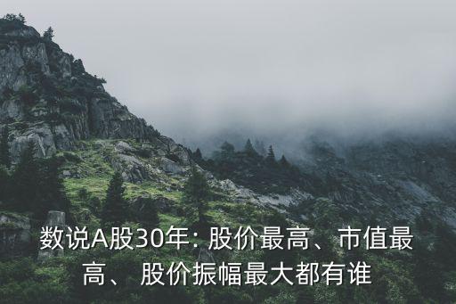 數(shù)說A股30年: 股價(jià)最高、市值最高、 股價(jià)振幅最大都有誰