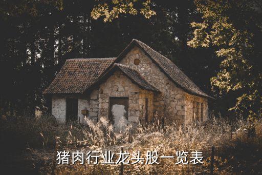 豬肉行業(yè)龍頭股一覽表