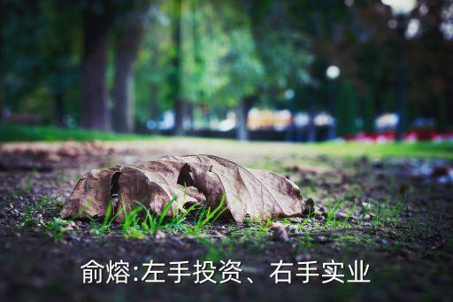 俞熔:左手投資、右手實(shí)業(yè)