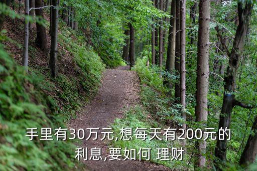 手里有30萬元,想每天有200元的 利息,要如何 理財(cái)