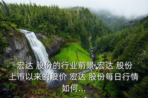  宏達 股份的行業(yè)前景 宏達 股份上市以來的股價 宏達 股份每日行情如何...