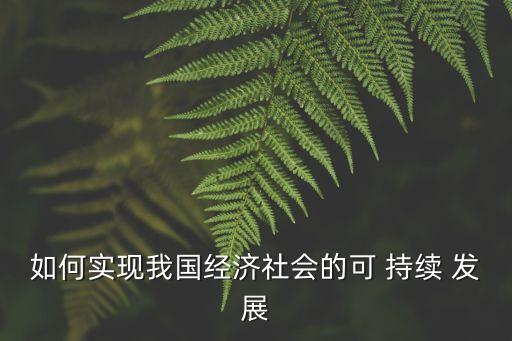 如何實(shí)現(xiàn)我國經(jīng)濟(jì)社會(huì)的可 持續(xù) 發(fā)展