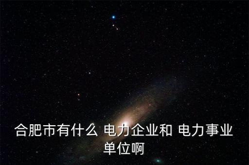 合肥市有什么 電力企業(yè)和 電力事業(yè)單位啊