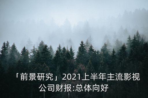 「前景研究」2021上半年主流影視公司財(cái)報(bào):總體向好