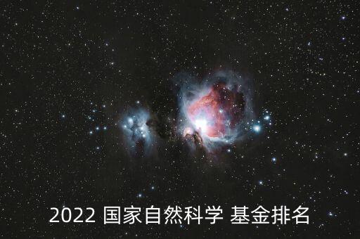 2022 國家自然科學 基金排名