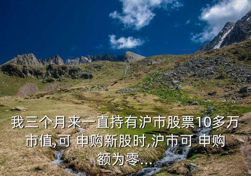 我三個(gè)月來(lái)一直持有滬市股票10多萬(wàn)市值,可 申購(gòu)新股時(shí),滬市可 申購(gòu)額為零...