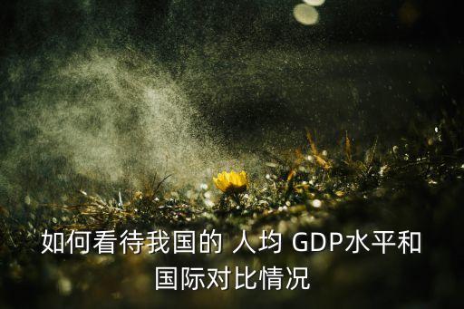 如何看待我國的 人均 GDP水平和國際對比情況