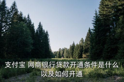 支付寶 網(wǎng)商銀行貸款開通條件是什么以及如何開通