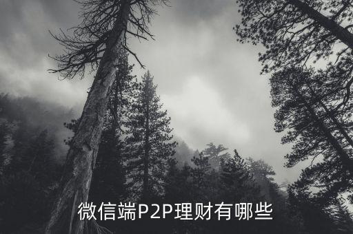 微信端P2P理財有哪些