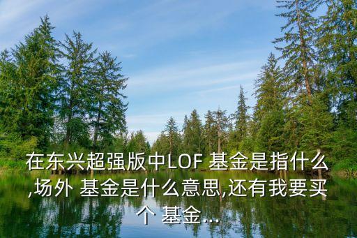 在東興超強(qiáng)版中LOF 基金是指什么,場外 基金是什么意思,還有我要買個(gè) 基金...