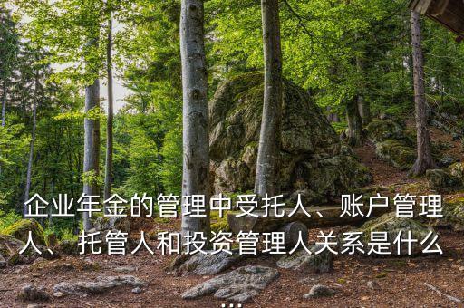  企業(yè)年金的管理中受托人、賬戶管理人、 托管人和投資管理人關系是什么...