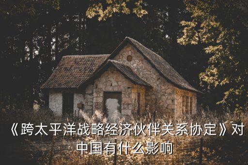 《跨太平洋戰(zhàn)略經(jīng)濟伙伴關系協(xié)定》對中國有什么影響