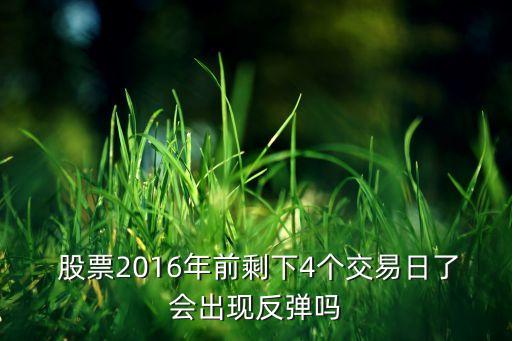  股票2016年前剩下4個(gè)交易日了會(huì)出現(xiàn)反彈嗎