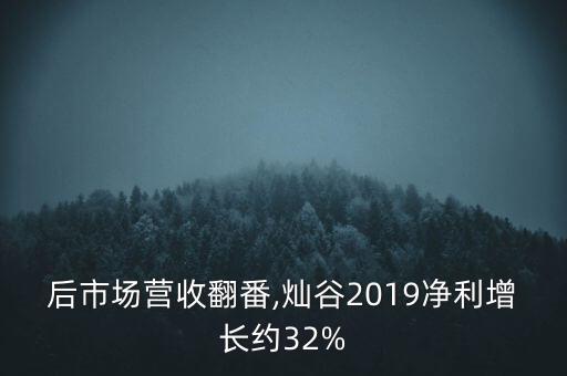 后市場營收翻番,燦谷2019凈利增長約32%