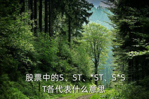  股票中的S、ST、*ST、S*ST各代表什么意思