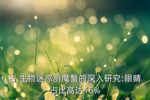 古 生物迷惑麗魔蟹的深入研究:眼睛占比高達16%