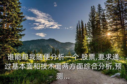 誰能幫我隨便分析一個 股票,要求通過基本面和技術面兩方面綜合分析,預測...