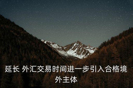 延長 外匯交易時(shí)間進(jìn)一步引入合格境外主體