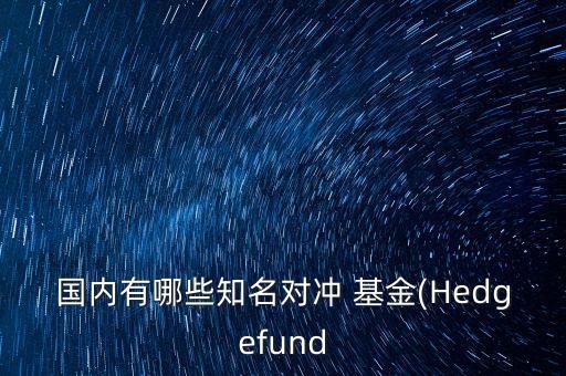 國內(nèi)有哪些知名對沖 基金(Hedgefund